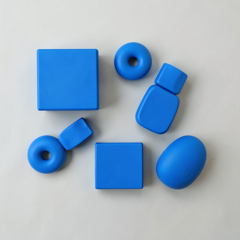 Icon-style flat-lay image representing video content, with a camera and film reel on a light background